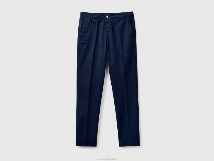 vrouwen Benetton donkerblauwe slim fit katoenen chino donkerblauw 4R62647