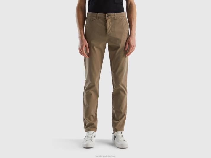 vrouwen Benetton duifgrijze slim fit chino duif grijs 4R621450