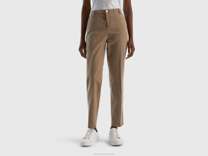 vrouwen Benetton duifgrijze slim fit katoenen chino duif grijs 4R624116