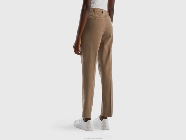 vrouwen Benetton duifgrijze slim fit katoenen chino duif grijs 4R624116