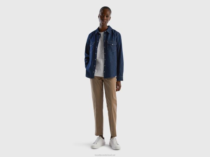 vrouwen Benetton duifgrijze slim fit katoenen chino duif grijs 4R624116