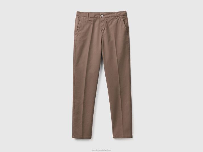 vrouwen Benetton duifgrijze slim fit katoenen chino duif grijs 4R624116