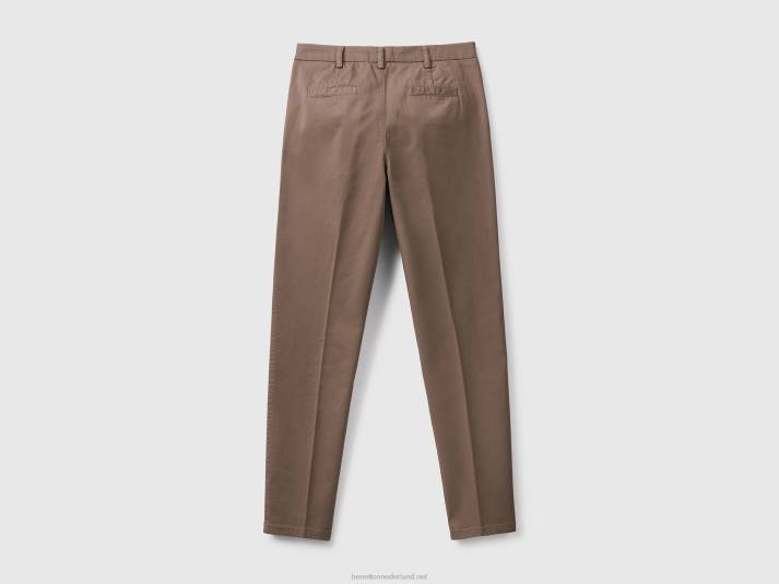 vrouwen Benetton duifgrijze slim fit katoenen chino duif grijs 4R624116