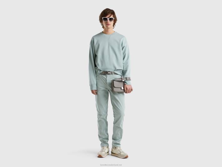 vrouwen Benetton grijsgroene slim fit chino grijs 4R621421