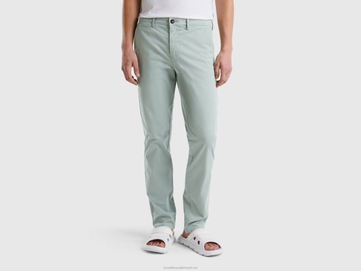 vrouwen Benetton grijsgroene slim fit chino grijs 4R624634