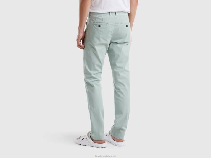 vrouwen Benetton grijsgroene slim fit chino grijs 4R624634