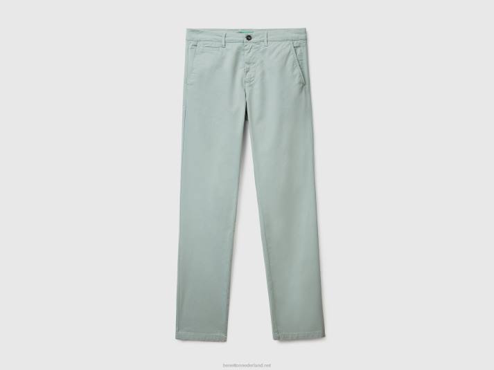 vrouwen Benetton grijsgroene slim fit chino grijs 4R624634