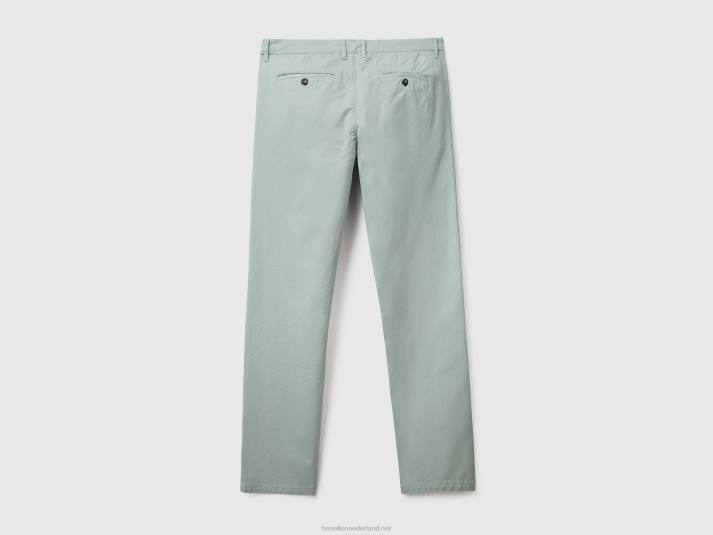 vrouwen Benetton grijsgroene slim fit chino grijs 4R624634