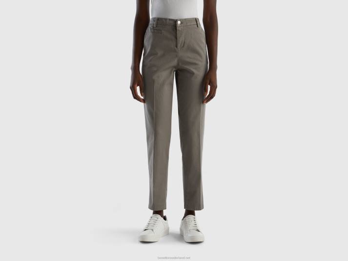 vrouwen Benetton grijze slim fit katoenen chino grijs 4R624119