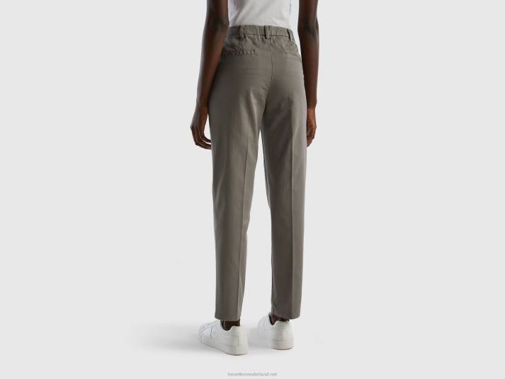 vrouwen Benetton grijze slim fit katoenen chino grijs 4R624119