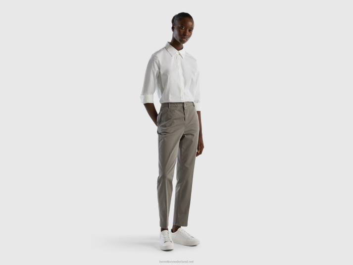 vrouwen Benetton grijze slim fit katoenen chino grijs 4R624119