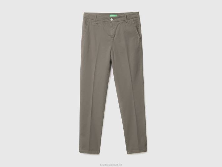 vrouwen Benetton grijze slim fit katoenen chino grijs 4R624119