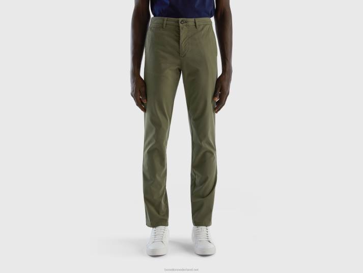 vrouwen Benetton groene slim fit chino militair groen 4R624625