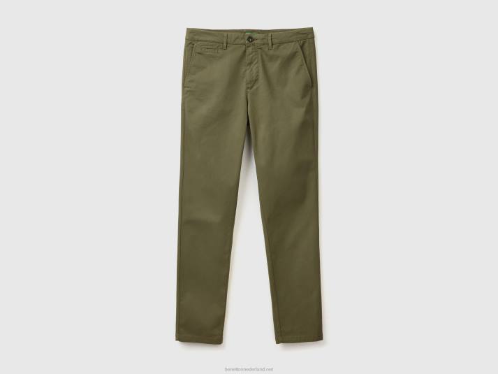 vrouwen Benetton groene slim fit chino militair groen 4R624625