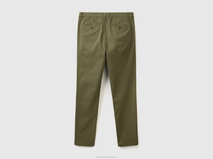vrouwen Benetton groene slim fit chino militair groen 4R624625