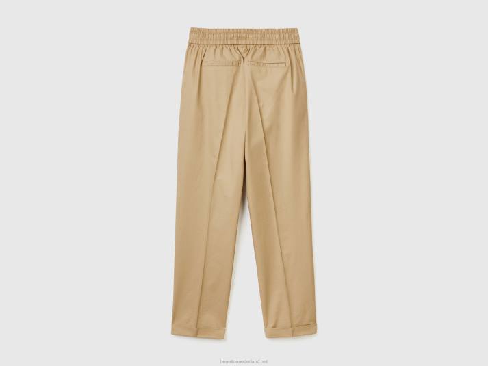 vrouwen Benetton joggingbroek van stretchkatoen beige 4R62607