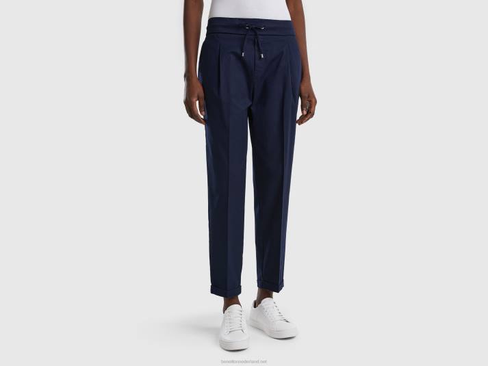 vrouwen Benetton joggingbroek van stretchkatoen donkerblauw 4R624108