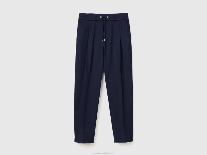 vrouwen Benetton joggingbroek van stretchkatoen donkerblauw 4R62648