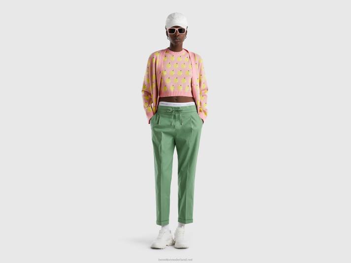 vrouwen Benetton joggingbroek van stretchkatoen groente 4R624041