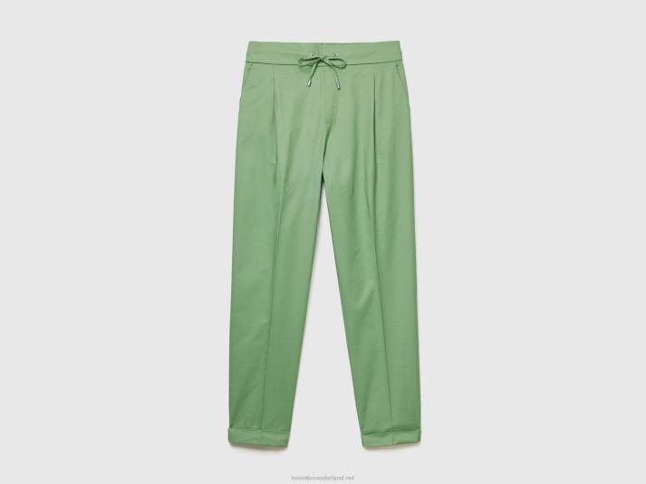 vrouwen Benetton joggingbroek van stretchkatoen groente 4R624041