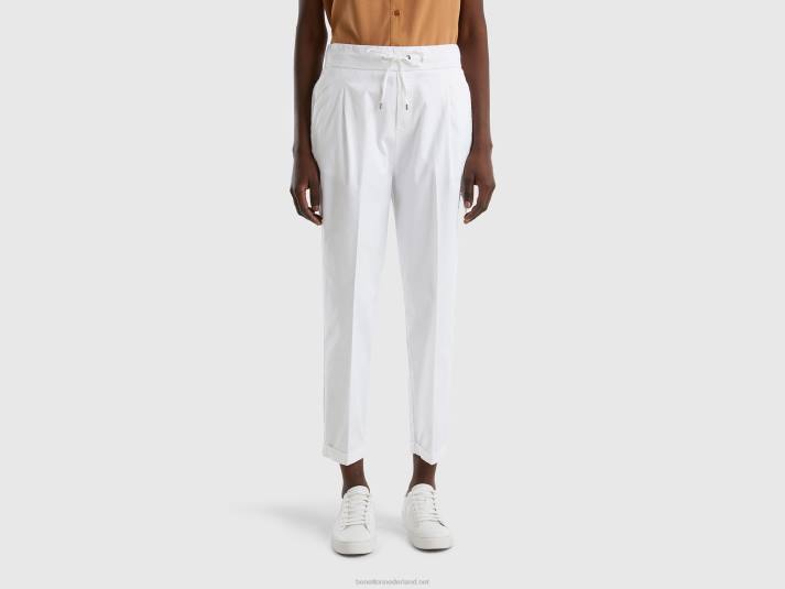 vrouwen Benetton joggingbroek van stretchkatoen wit 4R624084