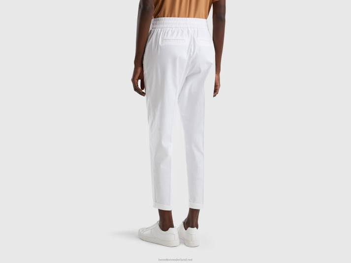 vrouwen Benetton joggingbroek van stretchkatoen wit 4R624084