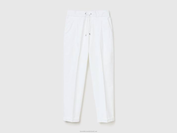 vrouwen Benetton joggingbroek van stretchkatoen wit 4R624084