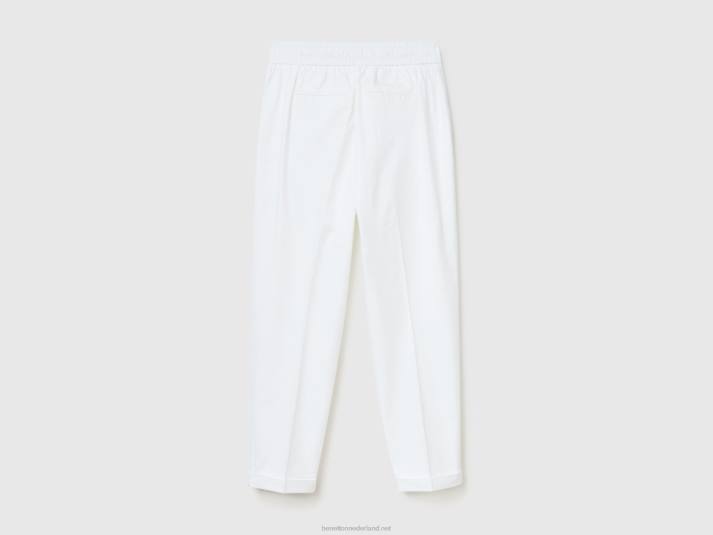 vrouwen Benetton joggingbroek van stretchkatoen wit 4R624084