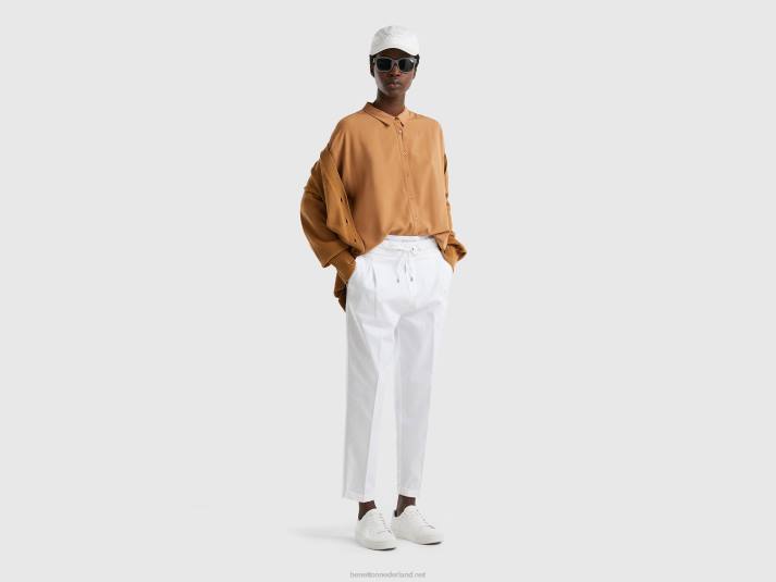 vrouwen Benetton joggingbroek van stretchkatoen wit 4R62626