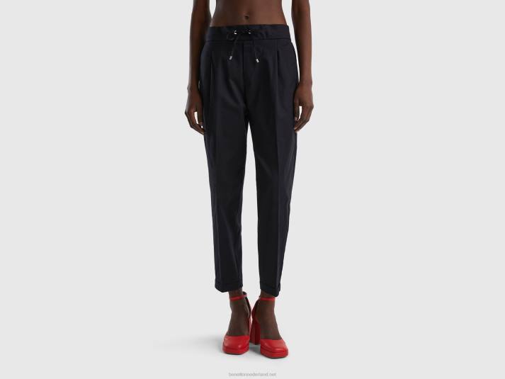 vrouwen Benetton joggingbroek van stretchkatoen zwart 4R624114