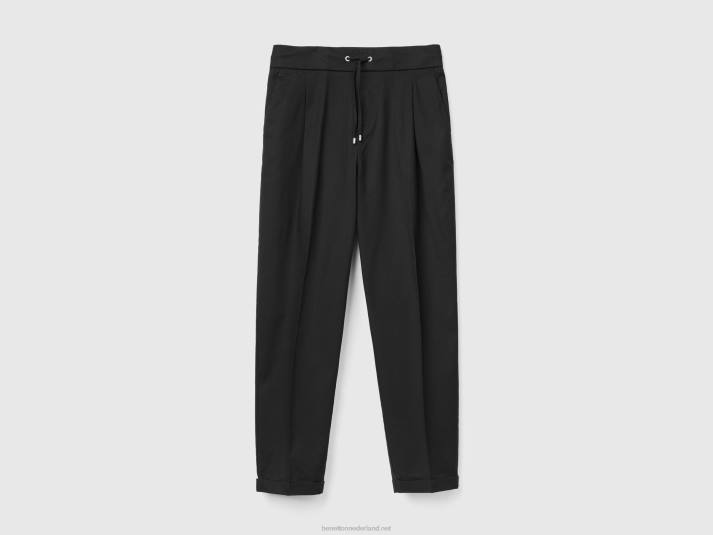 vrouwen Benetton joggingbroek van stretchkatoen zwart 4R624114