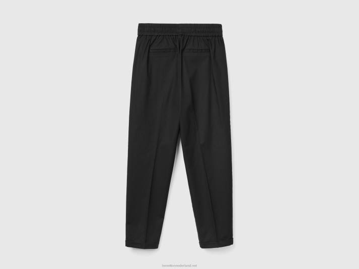 vrouwen Benetton joggingbroek van stretchkatoen zwart 4R624114