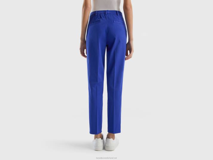 vrouwen Benetton korenbloemblauwe slim fit katoenen chino helderblauw 4R624036