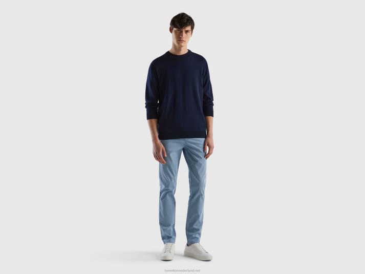 vrouwen Benetton luchtmacht blauwe slim fit chino luchtmacht blauw 4R624651