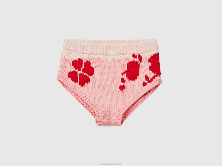 vrouwen Benetton roze culottes met bloemeninleg roze 4R624065