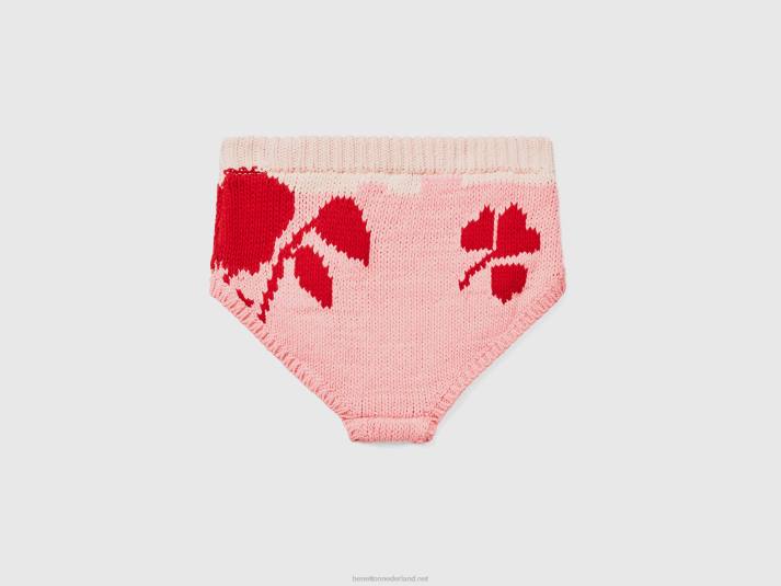 vrouwen Benetton roze culottes met bloemeninleg roze 4R624065