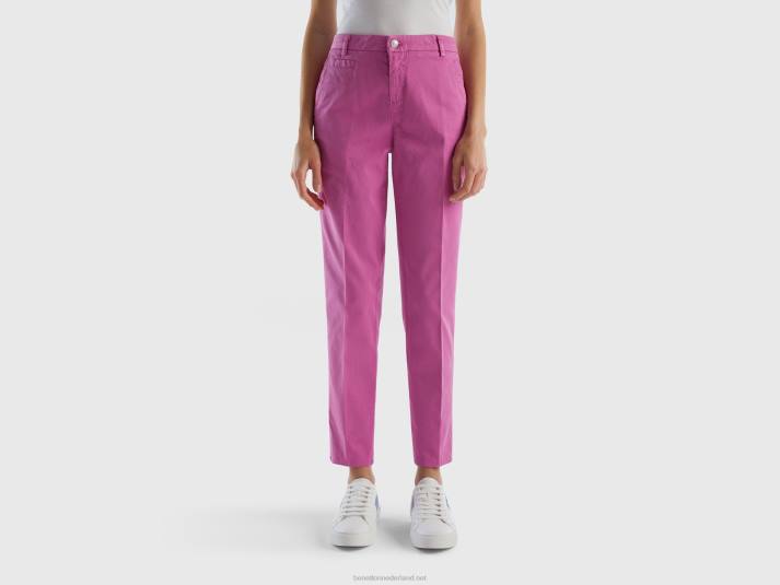 vrouwen Benetton roze slim fit katoenen chino roze 4R624067