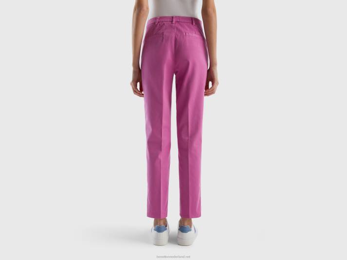 vrouwen Benetton roze slim fit katoenen chino roze 4R624067