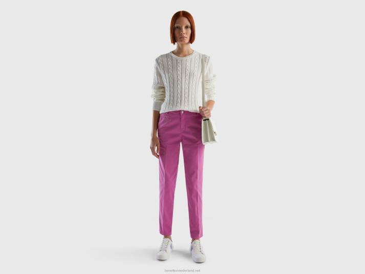 vrouwen Benetton roze slim fit katoenen chino roze 4R624067