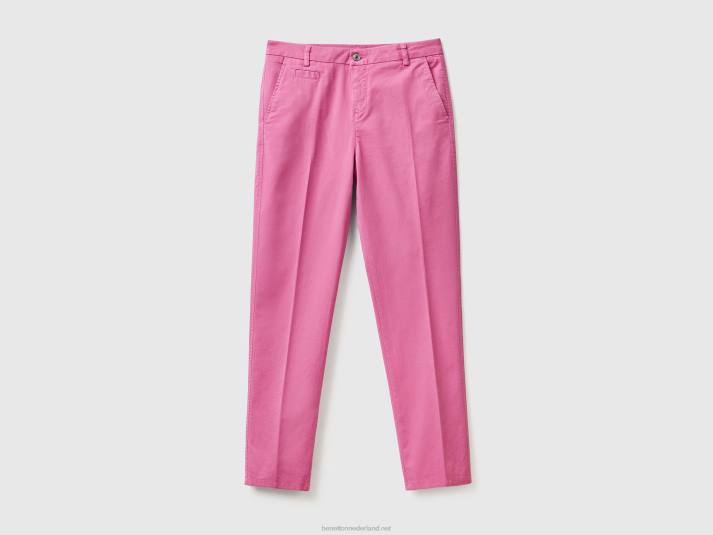 vrouwen Benetton roze slim fit katoenen chino roze 4R624067