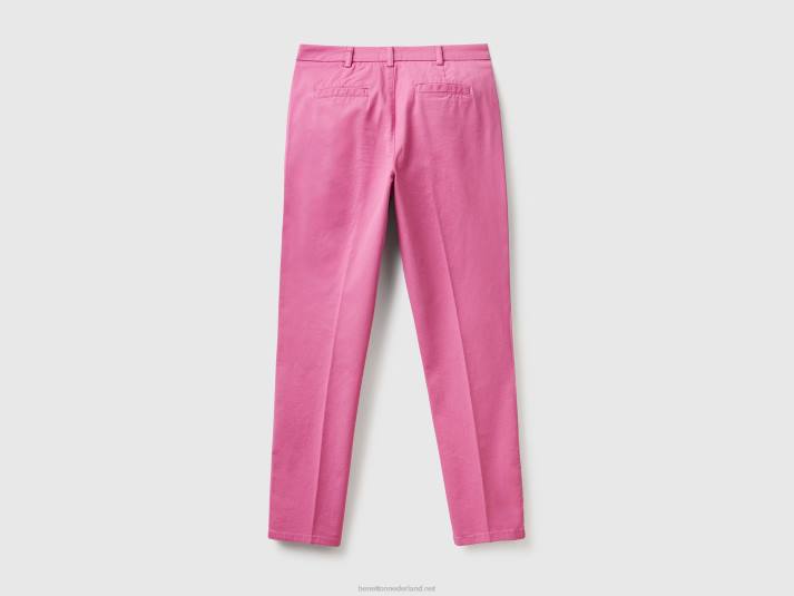 vrouwen Benetton roze slim fit katoenen chino roze 4R624067
