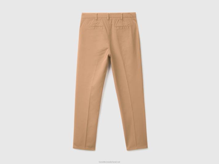 vrouwen Benetton slim fit camelkleurige chino van katoen kameel 4R624115