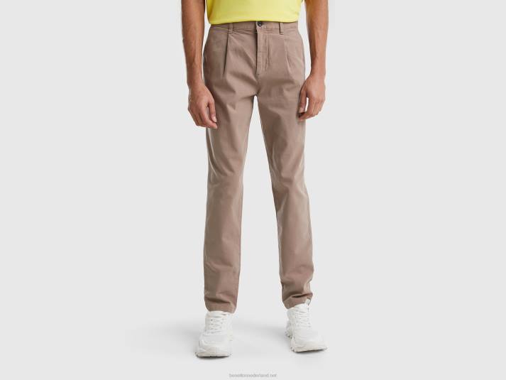 vrouwen Benetton slim fit chino duif grijs 4R624635