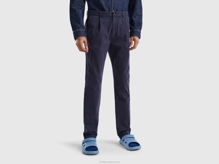 vrouwen Benetton slim fit chino luchtmacht blauw 4R621442