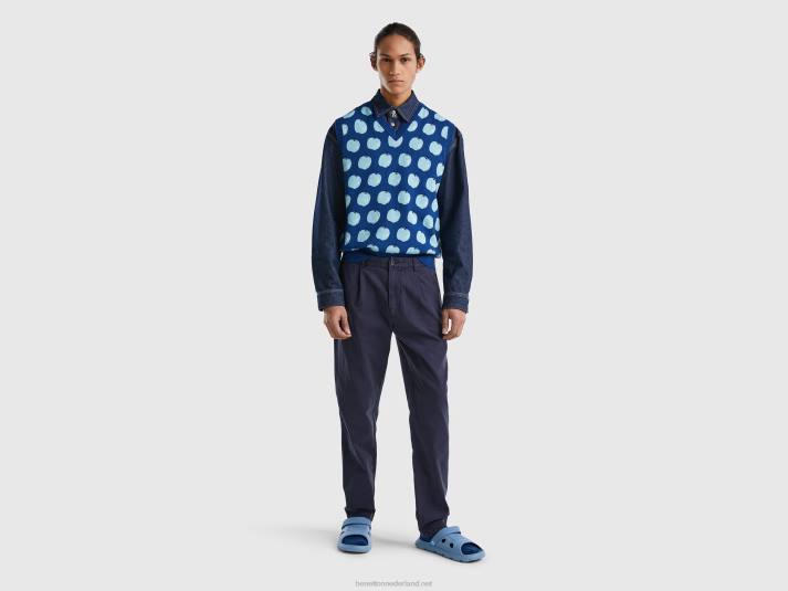 vrouwen Benetton slim fit chino luchtmacht blauw 4R621442