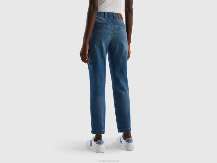 vrouwen Benetton slim fit denim chino blauw 4R62592
