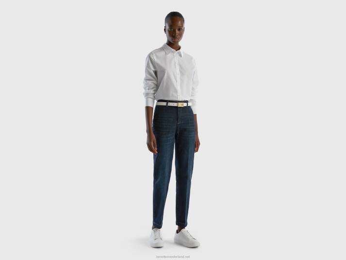 vrouwen Benetton slim fit denim chino donkerblauw 4R624050