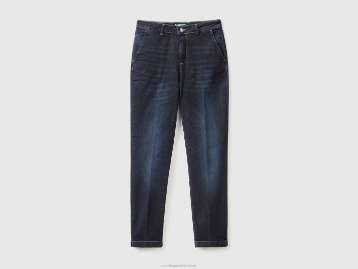 vrouwen Benetton slim fit denim chino donkerblauw 4R624050