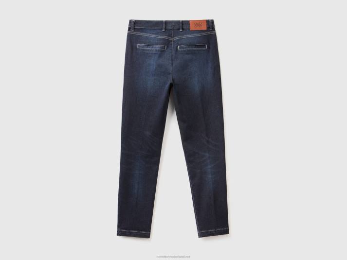 vrouwen Benetton slim fit denim chino donkerblauw 4R624050