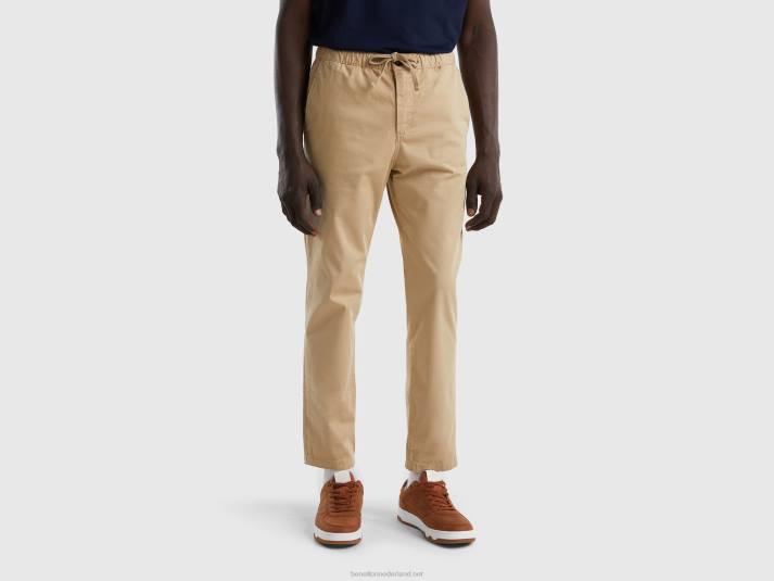 vrouwen Benetton slim fit joggingbroek met trekkoord beige 4R621448